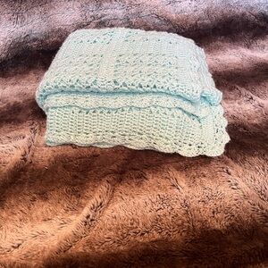 Mint Green Crochet Blanket